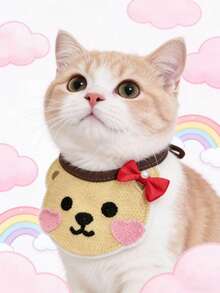 PETSIN 1 Piece Pet Cute Cartoon Bib, Pet Dog And Cat Three-Dimensional Knitted Cute Cartoon Embroidered Bib, Adjustable Neck Circumference, Pet Accessories, Pet - Multicolor - View 13