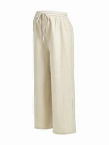 Modmama Maternity Casual Drawstring Waist Textured Loose Pants - Multicolor - View 13