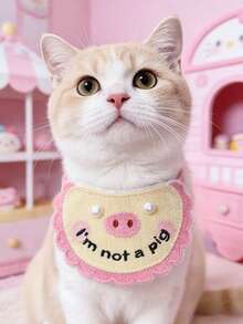 PETSIN 1 Piece Pet Cute Cartoon Bib, Pet Dog And Cat Three-Dimensional Knitted Cute Cartoon Embroidered Bib, Adjustable Neck Circumference, Pet Accessories, Pet - Multicolor - View 15