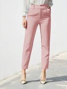 Aveloria Modichic Daily Commuting, Versatile For Leisure, Wide-Leg Style, Suitable For Various Occasions, Women's Straight-Leg Nine-Inch Suit Pants - Baby Pink - View 5