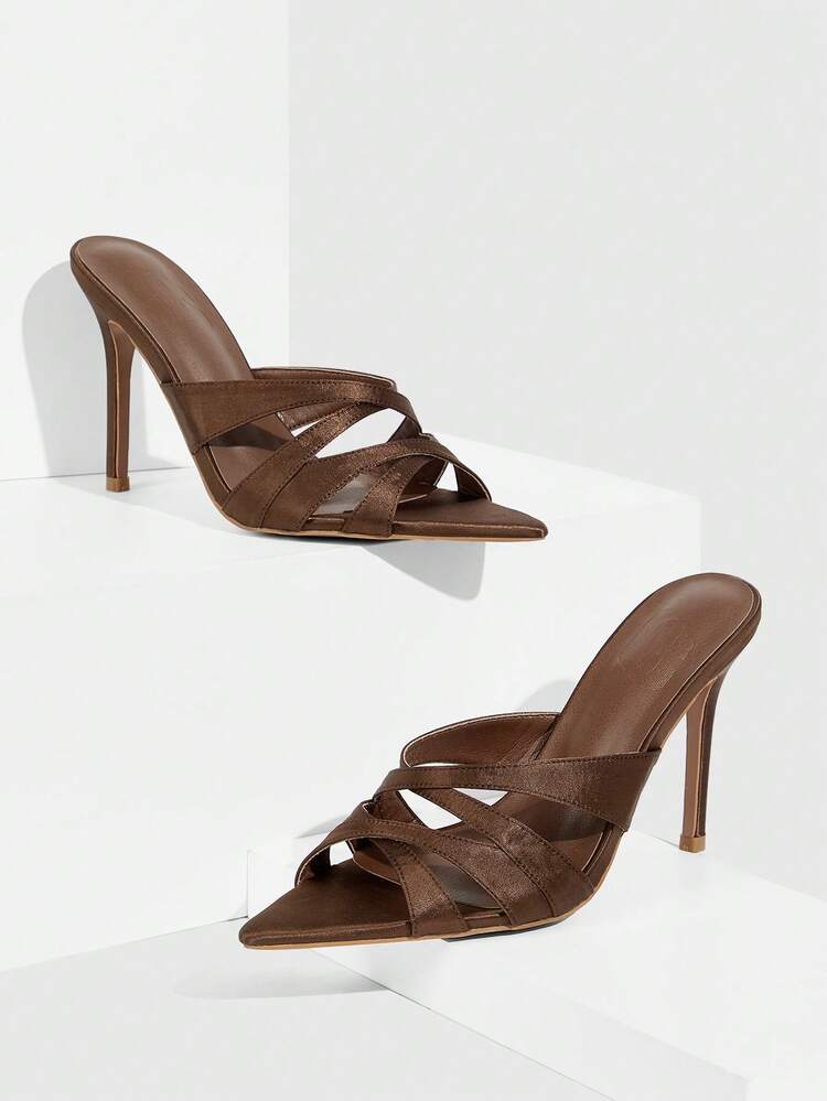 CUCCOO SZL Women's Pointed Toe Elegant High Heel Slide Sandals, Suitable For Daily Wear Valentine's Day Spring Shoes Prom Heels Summer Shoes
