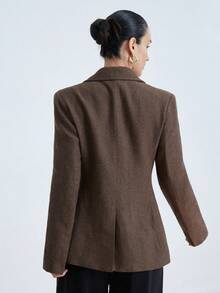 Aveloria Modichic New Stylish Design Casual Long Sleeve Herringbone Blazer With Skirt Hem - Multicolor - View 3