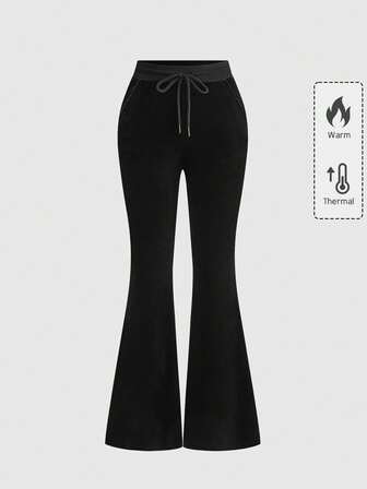 Goth Pantaloni a zampa gotico scuro, pantaloni da donna in velluto caldo, vintage, sexy, aderenti e stretch