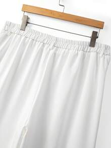 GlowEve CURVE Bộ đồ 2 món thanh lịch, không tay, cổ buộc dây, thắt eo, màu trắng với nơ trang trí, cỡ lớn, mùa xuân/hè. - trắng - Xem 7