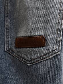 PLAYBOY X SUMWON Quần jeans ống rộng denim bạc màu, rách nhẹ, nhiều túi và in logo phía sau, phù hợp với phong cách đường phố thường ngày. - Màu xanh lam - Xem 5