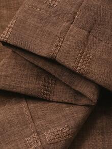 DAZY Women's Elegant Textured Shirt And Wide Leg Pants 2 Pieces Set, Spring/Summer - Coffee Brown - View 8