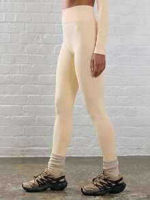 Musera Sport Quần legging thể thao cạp cao, ôm sát, có gân, thích hợp cho tập luyện, leo núi, tập gym, thể dục mùa đông dành cho nữ. - Màu vàng ngỗng - Xem 2