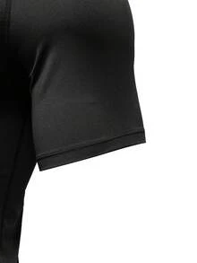 Manfinity EMRG Camiseta de manga corta negra de corte ajustado con estampado de araña para hombre, camiseta de compresión para gimnasio, camiseta de compresión con gráficos, camiseta de compresión para hombre - Negro - Ver 3