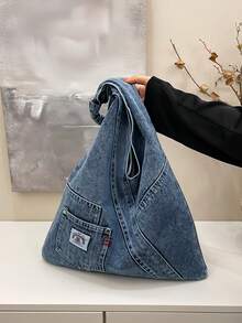 Joivida One Medium Large Denim Fabric Strap Multi Pocket Vintage Unique Design Tops Crossbody Bag For Women Student Daily Commute College Outing Casual Dating Fashionable Crossbody Purse Shoulder Bag - Multicolor - View 4