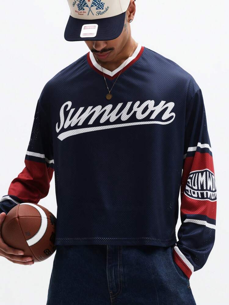 Long Sleeve Tee With Script Print