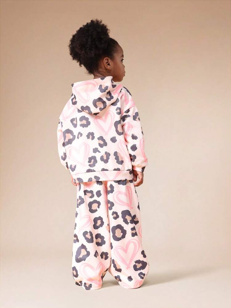 Leopard Print Hoodie And Jogger Set