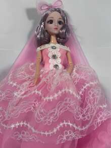 Zazumi 梦幻仙境娃娃婚礼套装，适合作为公主玩具礼物、生日派对赠品、圣诞节系列、新娘入场装饰 - 彩色 - 查看 16