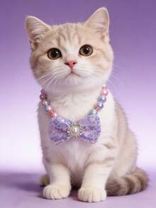 PETSIN 1 Piece Pet Bowknot Necklace; Adjustable Neck Circumference; Cat Necklace; Dog Necklace; Pet Supplies - Multicolor - View 10