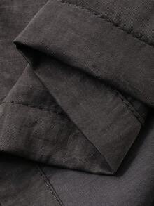 FRIFUL Pantalones casuales sueltos de unicolor con cordón en la cintura, versátiles para primavera y verano - Gris - Ver 7