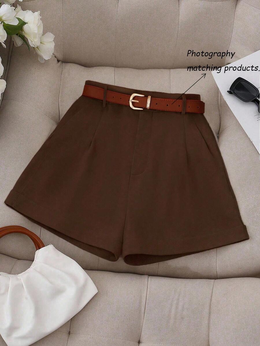 GlowEve CURVE Plus Size Women Stylish And Simple Casual Shorts - Brown - View 1
