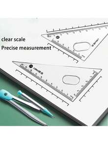 7-Piece Multifunctional Drawing Ruler & Compass Set For Student Exams. This Set Comes With Seven Drawing Tools Including Triangular Rulers, Protractors And Compasses, Which Are Practical Stationery Supplies For Students. - Multicolor - View 7