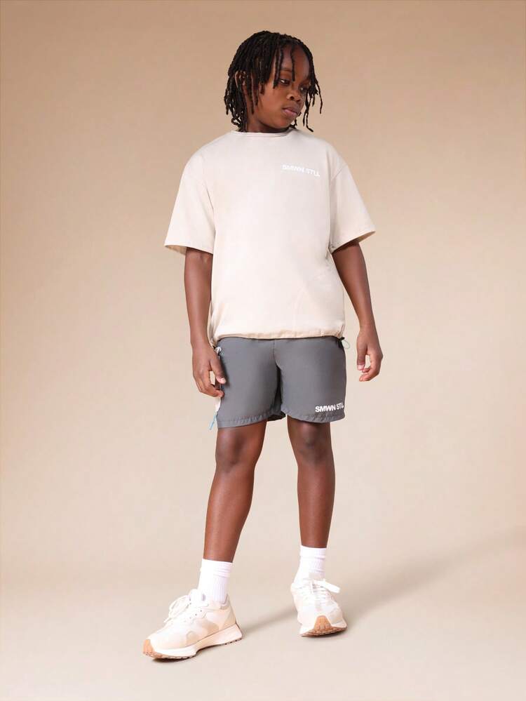 Oversized T-Shirt And Shorts Set With Back Print