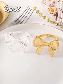 Zazumi 6 Peças Porta-Guardanapo, Decoração de Mesa de Alto Padrão para Restaurante, Hotel, Aniversário, Casamento, Fazenda, Dia dos Namorados, Buffet, Festa, Decoração de Mesa de Cozinha Doméstica - Multicolorido - Visão 15