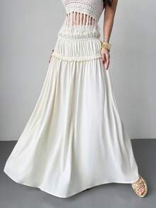 Firerie Women's Elegant Delicate Romantic Valentine's Day White Ruffled Skirt - White - View 6