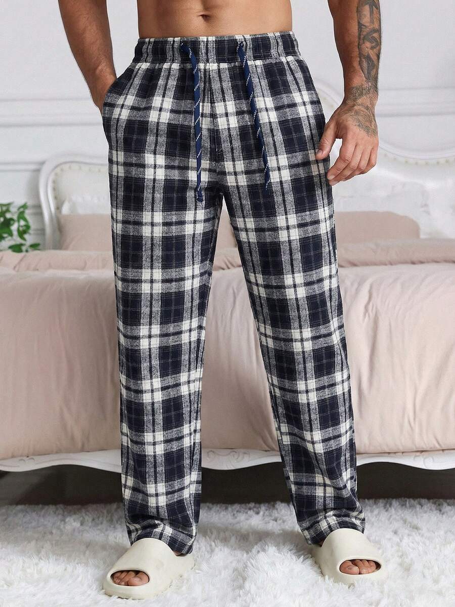 DAZY 春季格子松紧腰男士休闲裤