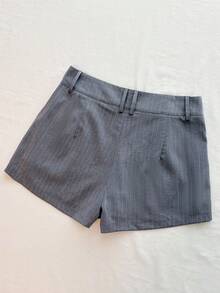 Resyla New Women Straight Loose Slimming Plaid Shorts - Grey - View 2