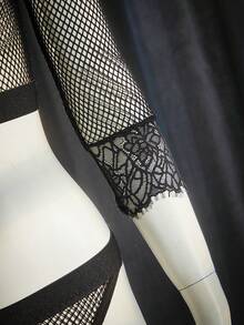 SpicyHot 2pcs Extremely Sexy Mesh Lingerie Set - Black - View 4