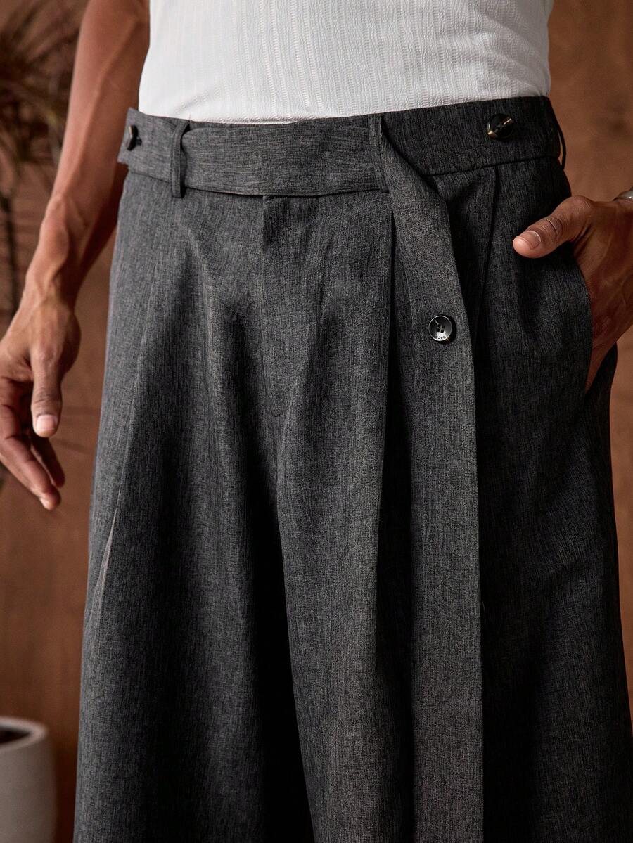 AKNOTIC Business Casual 男士休闲宽松弹力腰直筒卡其裤，适合夏季、度假、日常穿着、派对、情侣装，男士礼物 - 淺灰色 - 查看 1