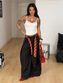 Coolane Women's Spring/Summer Basic Concert Outfit Y2K Daily Wear Homecoming Streetwear Casual Lace Bow Knit Stretchy White Crop Tube Top - White - View 5