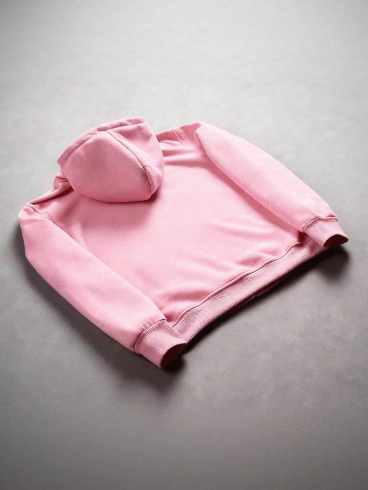 PAVTROS Jaqueta de Moletom com Capuz e Zíper Oversized, Estilo de Rua Confortável Moda Urbana Casual Esportiva para o Inverno - Rosa chiclete - Visão 2