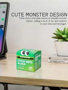 Zazumi Big Mouth Monster Design Pull Tab Sticky Notes Cute Pearl Finish Transarent Stationery Gift For Students Holiday Season Birthday Gift Ideas Must Haves - Multicolor - View 6