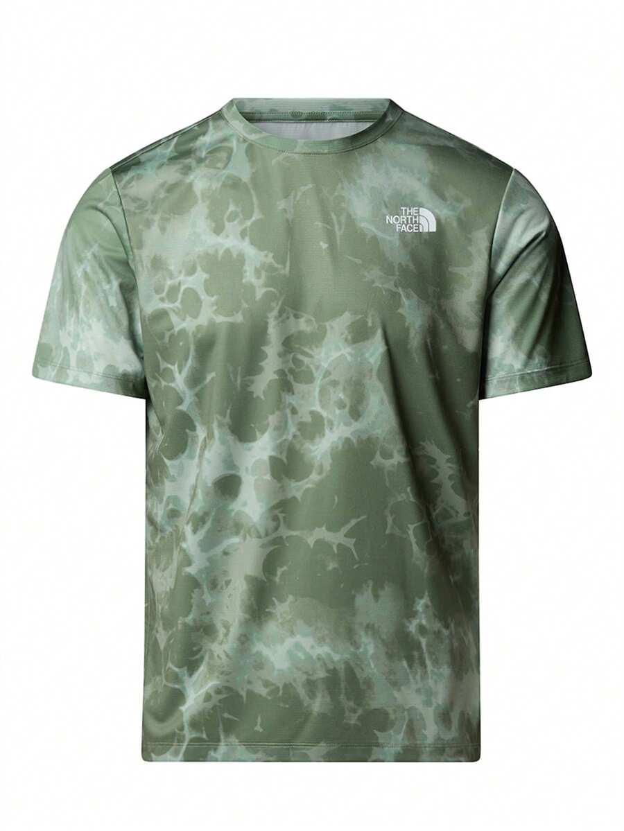 The North Face 24/7 Printed Men's T-Shirt Green - Bark Mist Light Refract - View 1