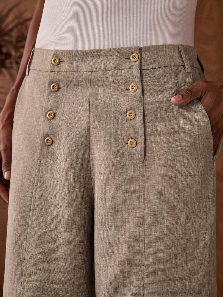 Men's Woven Casual Loose Straight Leg Solid Color Pants Beige Pants For Men Men Wide Leg Pants Men High Waisted Pants Men's Pleated Suit Pants Baggy Cargo Men Linen Pants