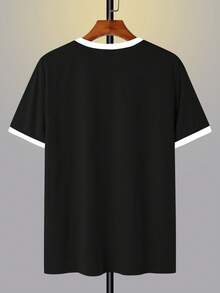 Manfinity Hypemode 男士字母印花圆领短袖休闲百搭T恤 - 彩色 - 查看 2