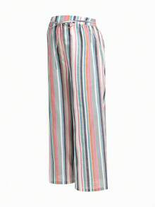 Modmama Maternity Casual Drawstring Waist Textured Loose Pants - Multicolor - View 10