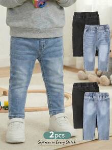 Cozy Pixies 男婴两件套松紧腰休闲裤套装，百搭舒适 - 彩色 - 查看 1