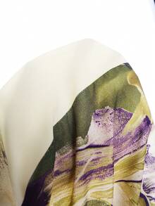 Al Najma Women's Loose V-Neck Elegant Arabic Style Dress, Summer - Green - View 7