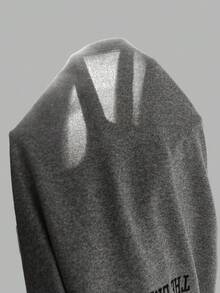 少女刺绣圆领短袖T恤和松紧腰裤休闲套装 - 灰色 - 查看 6