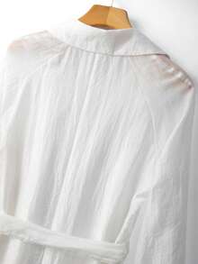 Franclia 2016新款春夏优雅天丝系带长款白色风衣（女款） - 白色 - 查看 5