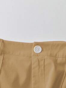 Franclia Petite 2025 春季新品：女士白色直筒休闲裤——轻松打造通勤造型，垂坠感柔软，经典百搭。 - 棕色 - 查看 3