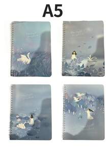 4pcs A5 Coil Notebook, Cartoon Stickered Lined Exercise Book For Students, Award Notebook - Multicolor - View 6