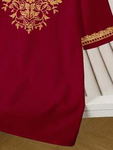 Đầm ren in họa tiết màu đỏ tía cổ điển thanh lịch dành cho bé gái, thích hợp cho mùa xuân/hè và các dịp lễ hội. - Nhiều màu - Xem 6