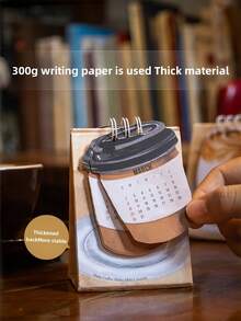 Zazumi 2026迷你桌面日历 咖啡主题计划本，每日金句，办公桌收纳整理，节日生日礼物推荐，必备单品 - 彩色 - 查看 12