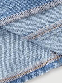 SHEIN MOD 女士时尚露背吊带无袖牛仔外套 - 藍色 - 查看 5