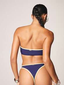 Missguided x Playboy Logo Bandeau Bikini Set With Contrast Trim Detail Two Piece Swimwear - Multicolor - View 6