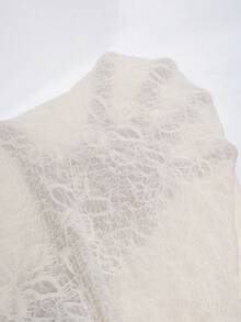 Rosumi Plus Size Elegant Solid Color Jacquard Commuter Jacket,Spring/Summer - Apricot - View 6