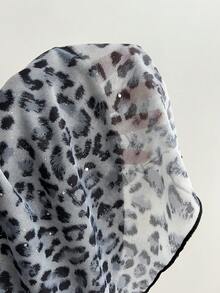 Elamini Yk2 Leopard Print Lace Trim Asymmetric Hem Women Tank Top - Grey - View 6