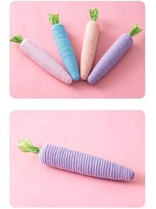 PETSIN 1. 可爱的胡萝卜宠物玩具，可发出声音，帮助宠物自娱自乐、缓解无聊；适合啃咬和抓挠；宠物用品 - 彩色 - 查看 9