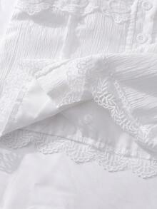 SHEIN 女童休闲花卉蕾丝边吊带背心，适合外出、度假穿着，夏季款