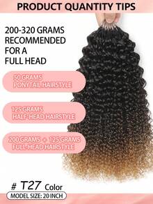 Boho Braids Human Crochet Hair In 100% Remy Human Hair Jerry Curly Feather Line Boho Crochet Braids Human Hair Salon Silky Seamless Invisible For Thin Hair Woman Micro Pre Looped Crochet Human Hair Extensions - SNATURAL/27 - View 3