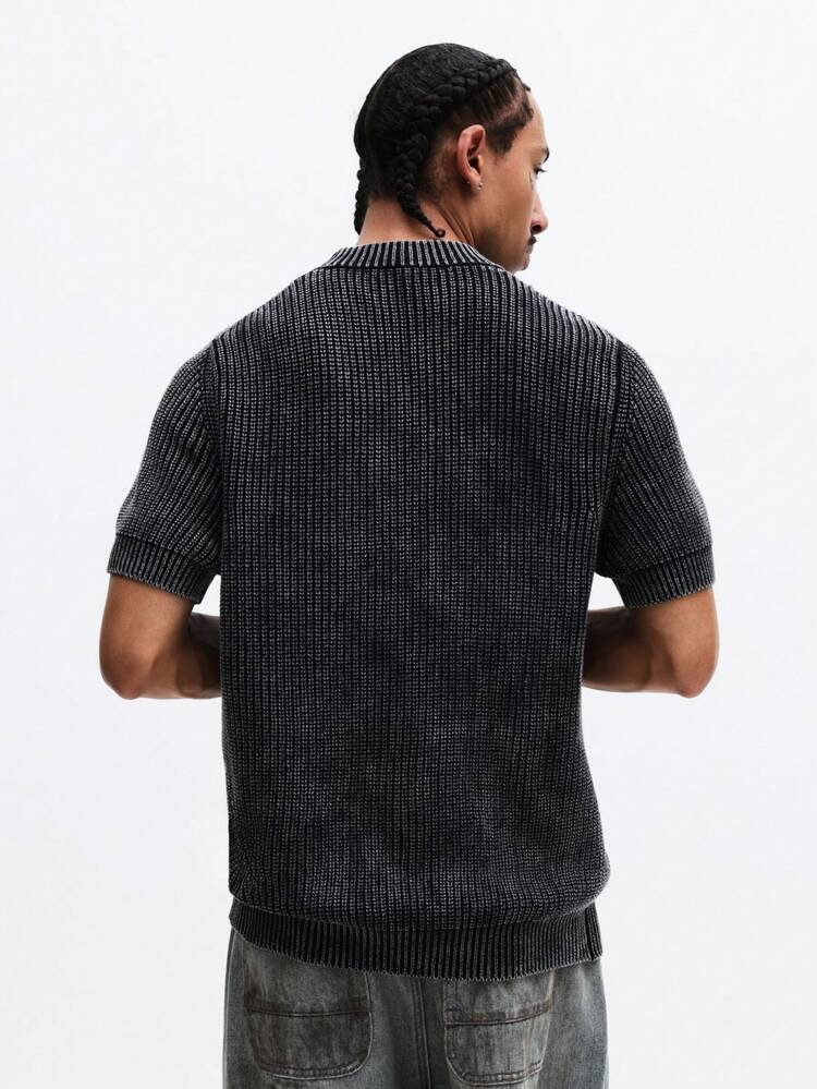 Short Sleeve Ribbed Knit Top